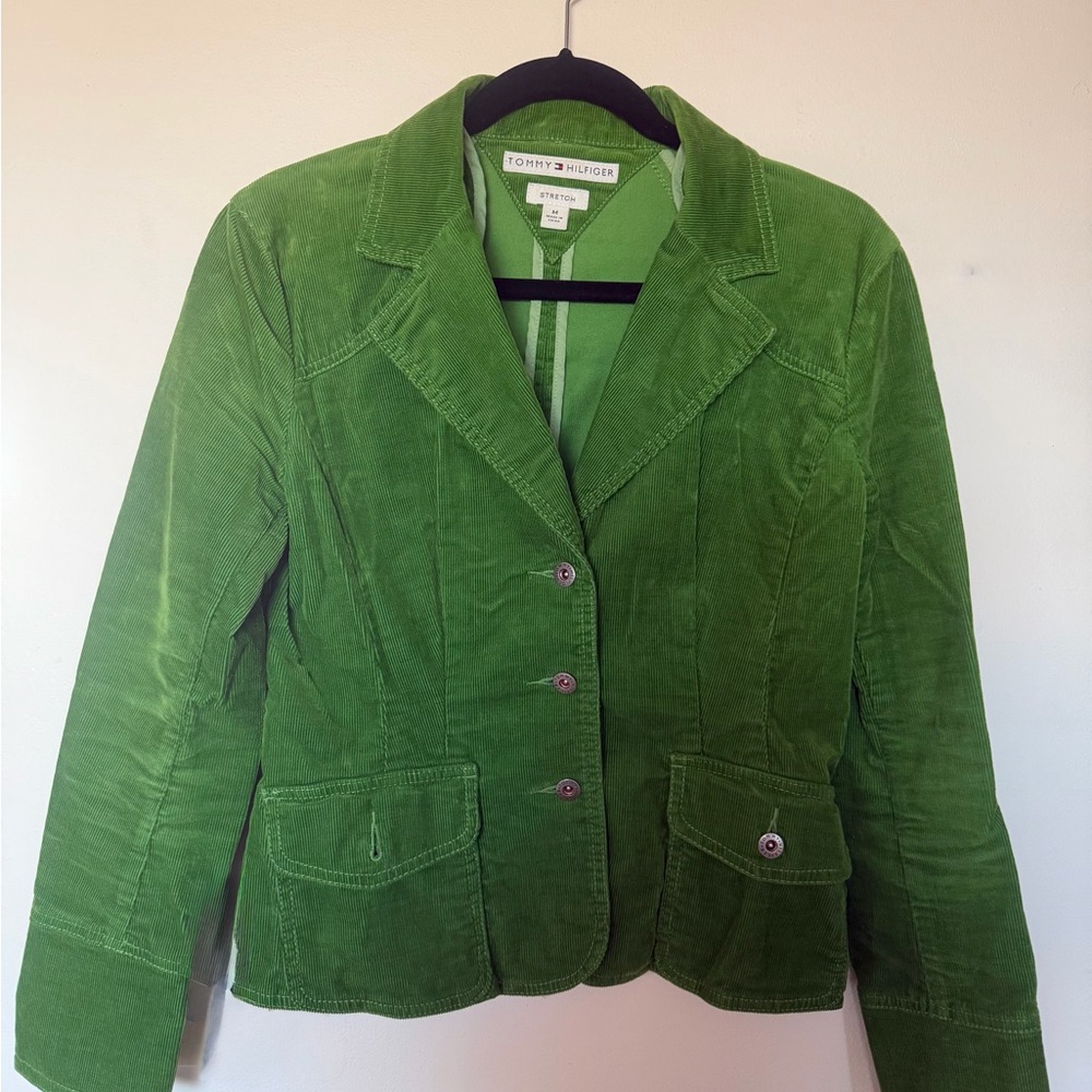 Vintage Tommy Hilfiger Vibrant Green Corduroy Blazer